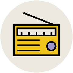 Premium flat rounded icon of music 