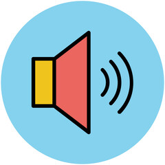 Premium flat rounded icon of music 