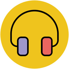 Premium flat rounded icon of music 