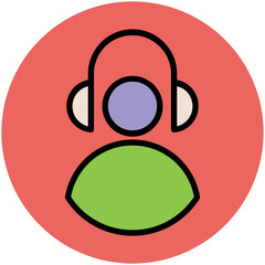 Premium flat rounded icon of music 