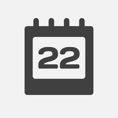 Icon page calendar day - number 22