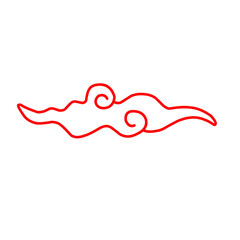 red outline Chinese cloud