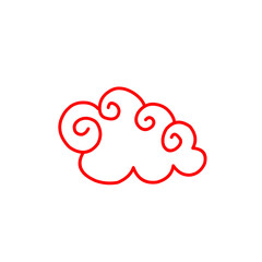 red outline Chinese cloud