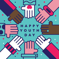 Happy International Youth Day Greetings Illustration