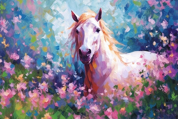 Magical cute unicorn Ai generative