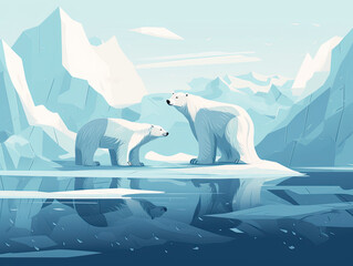 Polar Bear on an Iceberg in the Arctic Circle