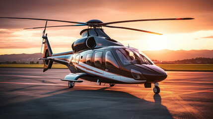 Fototapeta na wymiar Helicopter of a beautiful Transportation with futuristic design. AI Generated.