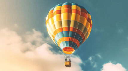 Fototapeta premium Hot air balloon of a beautiful Transportation with futuristic design. AI Generated.