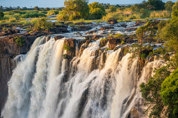 waterfall over the lake at Victoria falls