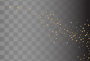 Golden Shine Happy Vector Transparent Background.