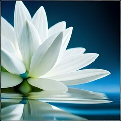 water lily on blue
