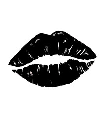lips kiss silhouette.