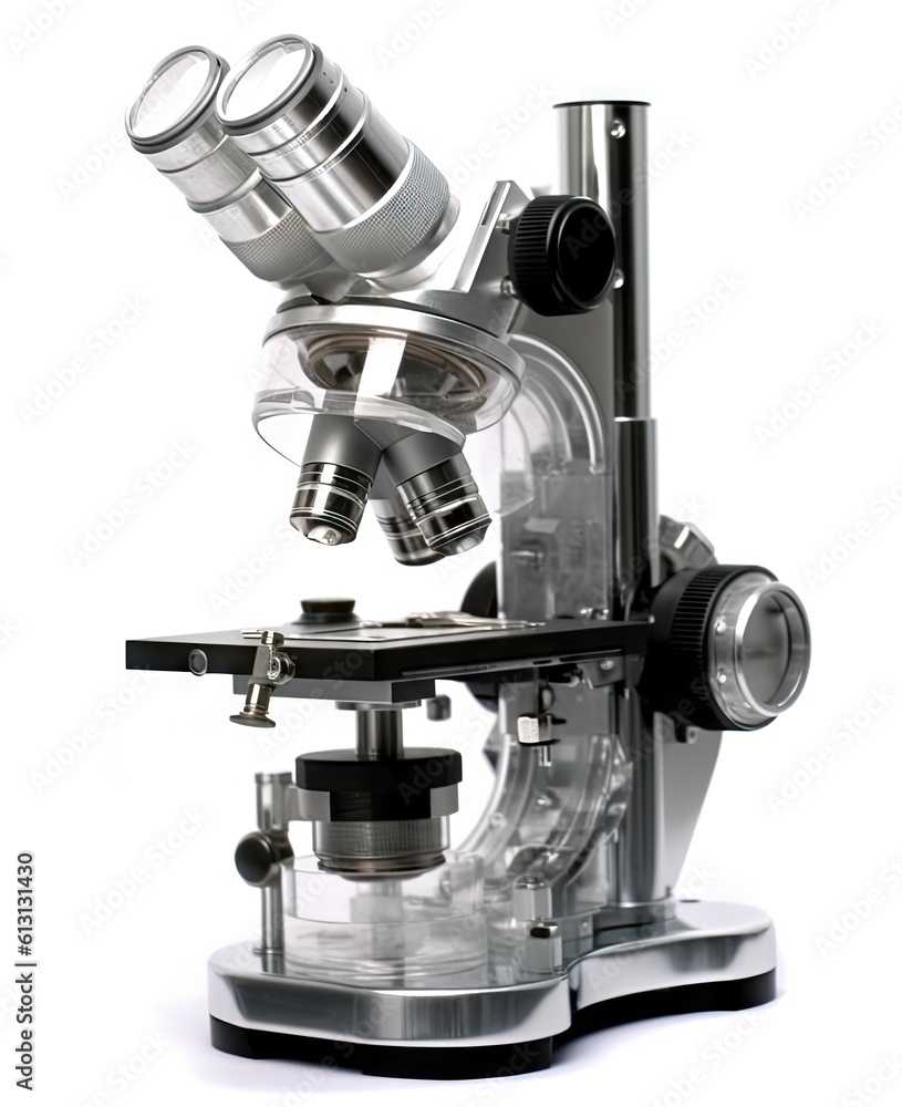 Aufkleber microscope isolated on white created with generative ai technology