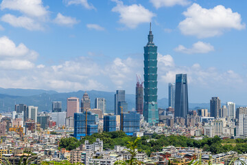 Taipei city skyline landmark in Taiwan