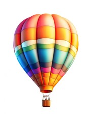 Hot air balloon, isolated against background created with Generative A technology