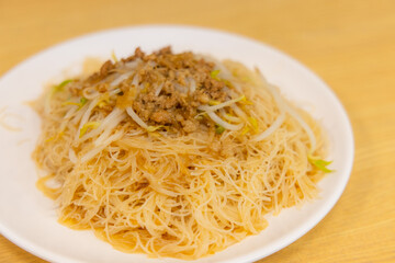 Taiwan local food stir fry rice vermicelli