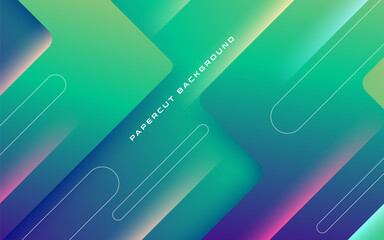 abstract green gradient color with diagonal light papercut geometric background. eps10 vector