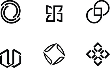 creative letter logo icon set. design for business of luxury, elegant, simple.