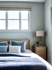 Coastal bedroom with beautiful sunlight design.