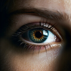 Naklejka premium Close up of a female eye, AI-Generated Image