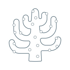 Seaweed, underwater plant in flat cartoon style.