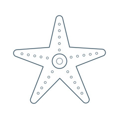 Starfish in flat cartoon style. Vector illustration.