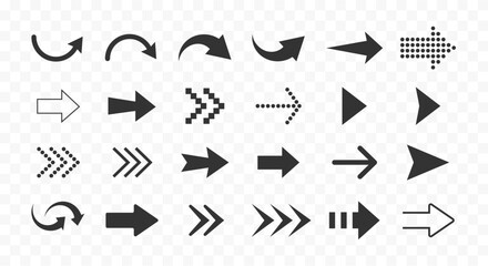 Print stock illustration. Arrow set vector icons. Isolated arrow symbols. Arrow black icon.