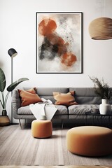 Burned Tones Abstract Watercolor Wall Art: Printable Boho-Style Painting for Your Home Decor, Generative AI