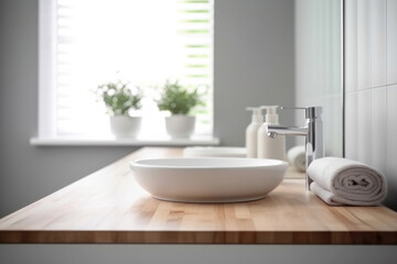 Obraz na płótnie Canvas bathroom interior with sink. Generative AI
