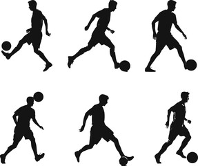 man playing soccer or football silhouette