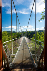Lignon canyon himalayan bridge, France	