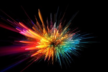 Fototapeta premium Dynamic Energy Burst with Vibrant Color and Explosive Motion Created with Generative AI