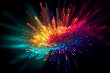 Fototapeta premium Dynamic Energy Burst with Vibrant Color and Explosive Motion Created with Generative AI