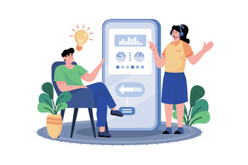 Training specialist provides product training to customers.