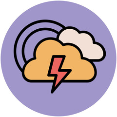 An eye catchy flat icon of partly cloudy 