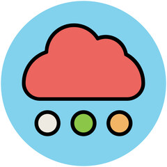 An eye catchy flat icon of partly cloudy 
