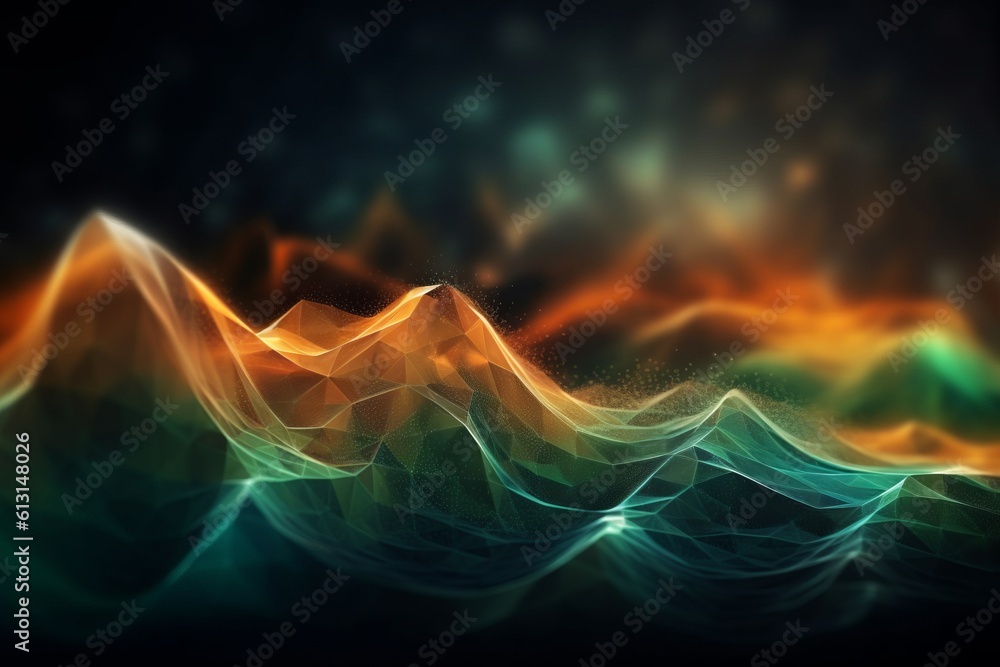 Aufkleber abstract futuristic background with glowing neon moving high speed wave lines and bokeh lights. data