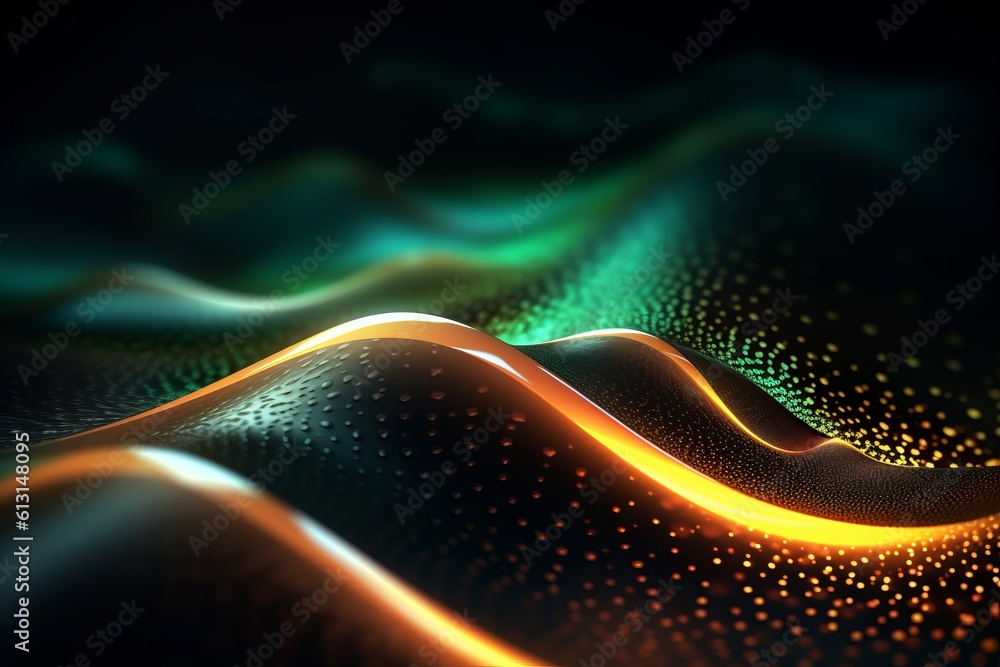 Aufkleber abstract futuristic background with glowing neon moving high speed wave lines and bokeh lights. data