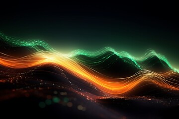 Fototapeta na wymiar abstract futuristic background with glowing neon moving high speed wave lines and bokeh lights. Data transfer concept Fantastic wallpaper. Generative AI