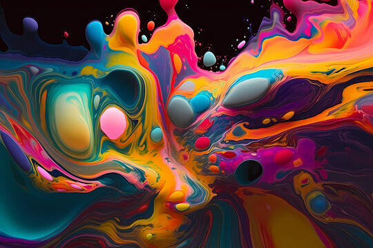 a colorful splash from paint on a black background