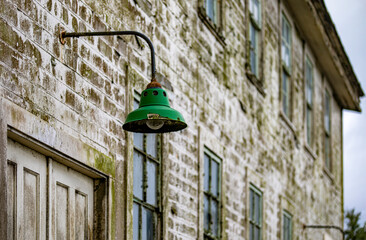 Bell and barracks of the federal prison of Alcatraz Island of the United States of America in the...