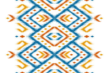 Abstract ethnic pattern art. Ikat seamless pattern traditional. American, Mexican style. Design for background, wallpaper, vector illustration, fabric, clothing, carpet, textile, batik, embroidery.