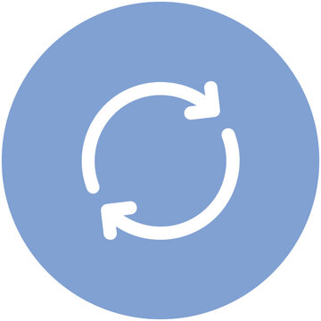 Rotating arrows, concept of synchronization icon 