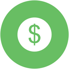 Premium flat rounded icon of dollar