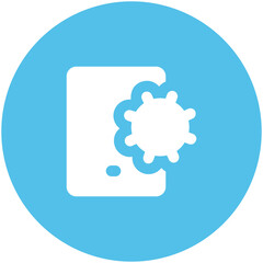 Flat rounded icon of text sheet 