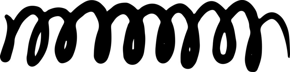 Doodle Swash Black Thin Line Set Include Heart, Stroke, Circle, and Arrow Sign. Hand drawn