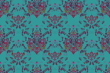 seamless raster pano wallpaper with vintage elements