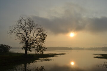 sunrise over the lake