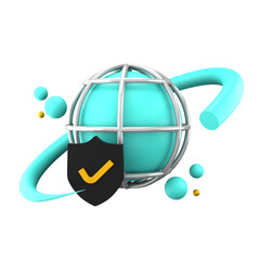 Network Protection 3D Icon
