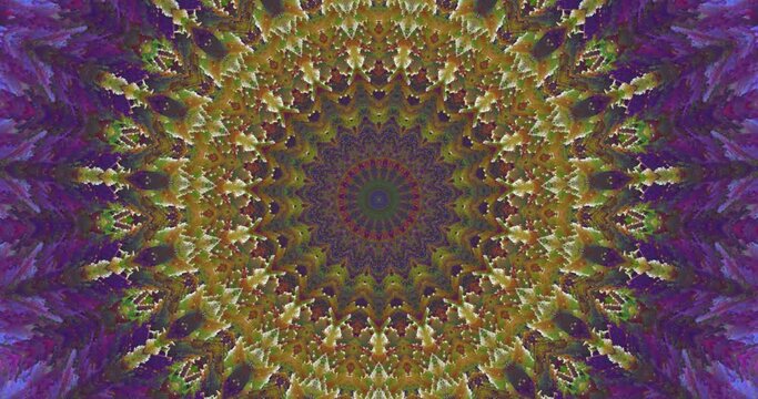 Soft colours kaleidoscope mooving pattern. Mandala relaxing background video.